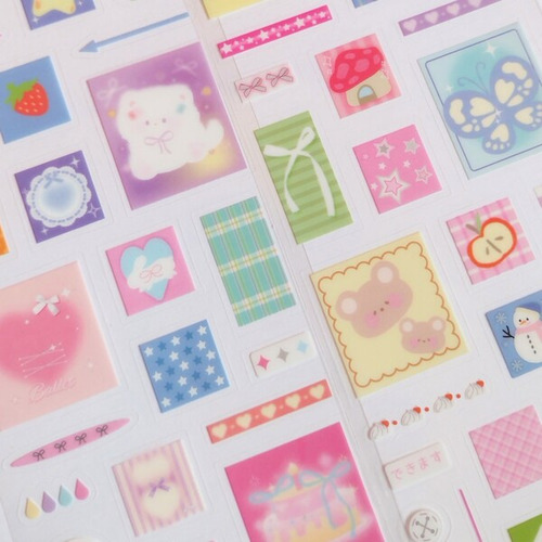 Pack Deco Para Photocards Stickers + Toploader + Sleeves Pack Verde Con Pinza Recta