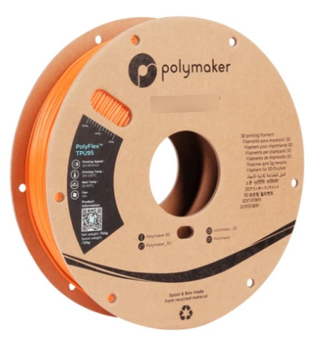 Filamento Polymaker Polyflex Tpu95, 1.75mm - 750g Color Naranja