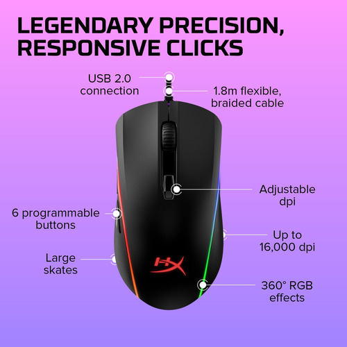 Hyperx Pulsefire Surge: Ratón De Juegos Ópticos Con Cable Rg