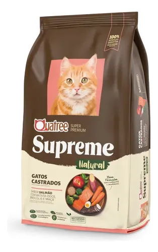 Ração Seca Quatree Supreme Gatos Adultos Castrados Salmão Batata ...