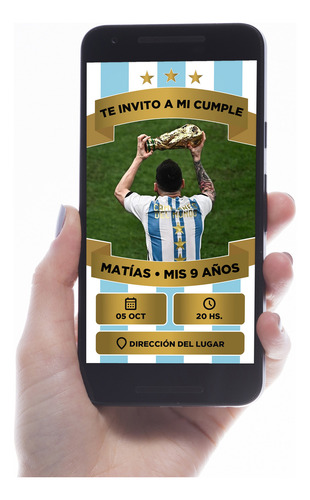 Invitación Digital Messi Argentina Campeon Mundial #15