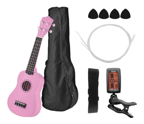 Ukelele Soprano Acústico De 21 Pulgadas, Kit De Ukelele Par