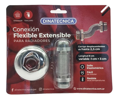 Flexible De Radiador Dinatecnica 1/2 Extensible + Roseta P