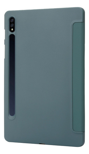 C Funda De Piel Verde Oscuro Para Galaxy Tab S9+