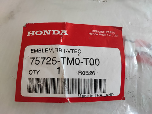 Emblema Insignia I-vtec Tapa Baul Honda City Original