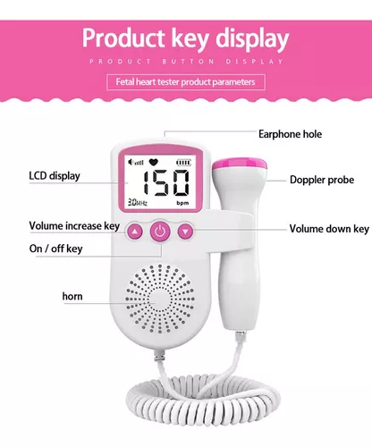 Monitor Frecuencia Cardiaca Latidos Fetales Bebé 2.5 Mhz