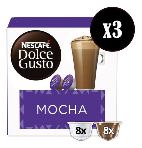 Capsulas Café Mocha Dolce Gusto X3 Cajas De 16u