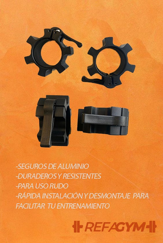Abrazadera Para Barra Olímpica Gym Aluminio Profesional