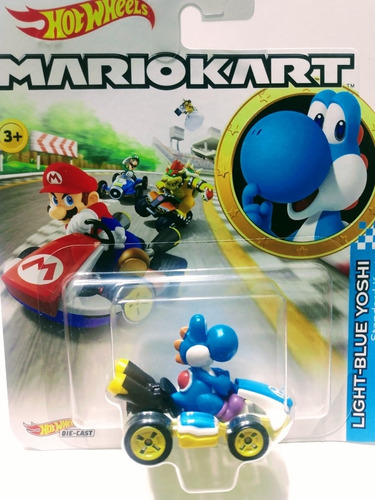 Carrito Hot Wheels Mario Kart Yoshi Azul Exclusivo 1:64