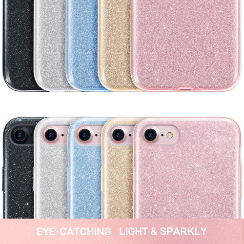 Milprox Glitter Fase Compatible Con iPhone SE 2022, iPhone 8