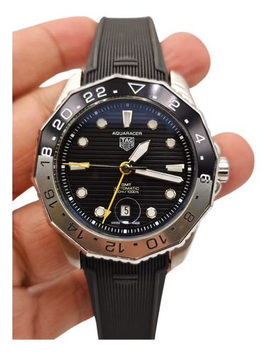 Reloj Heuer Aquaracer Cal 5 Plata Con Negro Automatico Tag (Reacondicionado)