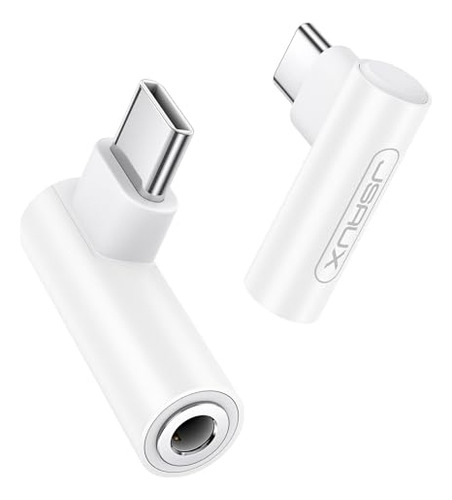 Jsaux 2 Pack Right Angle Usb C To 3.5mm Audio Adaptador, Tip