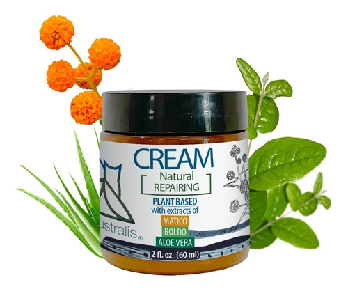 Crema Reparadora Cicatrizante Natural Matico Boldo Aloe 60 G