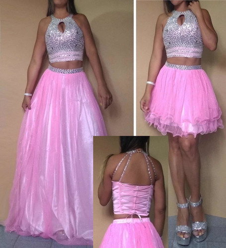 Vestido Quinceañera 15años Cumpleaños Xv Coral Rosado Fiesta