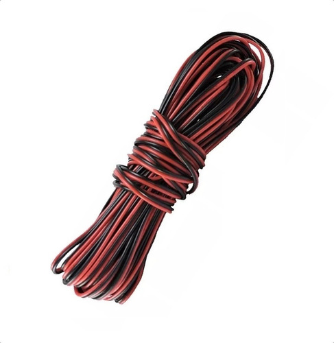 Cable 0.5mm 24 Awg 2 Polos Rojo Negro Luz Led Monocolor X50m