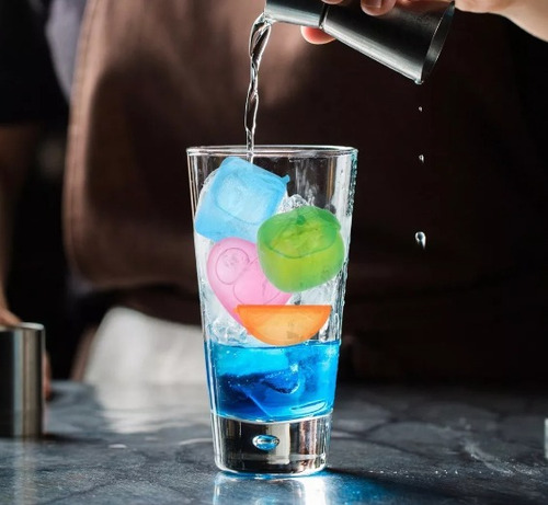 12 Cubos De Hielo De Plastico En Forma De Fruta Multicolor