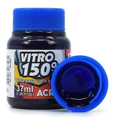 Tinta Acrilex 150° de Vitro, 37 ml, color 578, azul intenso