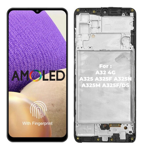 Amoled Pantalla Táctil Con Marco Para Samsung A32 4g A325