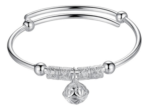 Imagen 1 de 7 de Pulsera Mujer Plata Retro Rondeles Ajustable Brazalete Charm