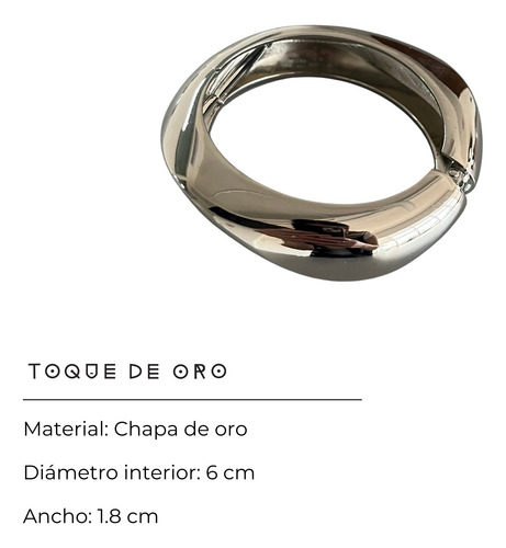Brazalete Chunky Ajustable, Pulsera Gruesa Tendencia Moda Plateado 6 Cm 6 Cm