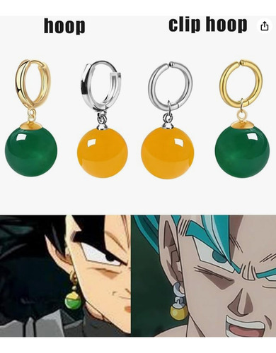 Zarcillos Son Goku Cosplay Zamasu Potter Vegeta Titan Anime
