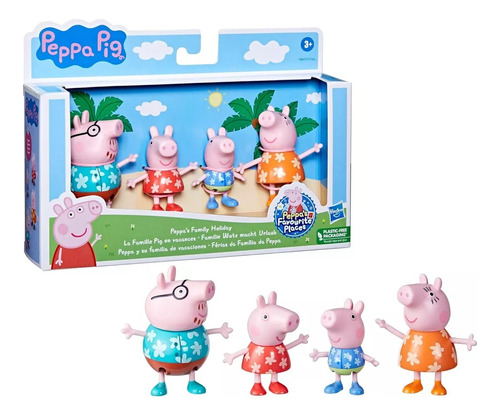 Set De Peppa Y Su Familia De Vacaciones X4 Hasbro 