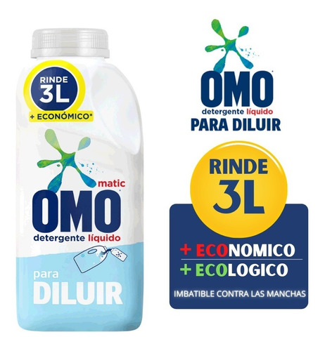 Omo Detergente Líquido Para Diluir 500ml Rinde 3lt