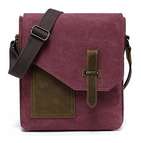 Bolso Bandolera Vintage Vaschy Impermeable Bordo 6 Litros