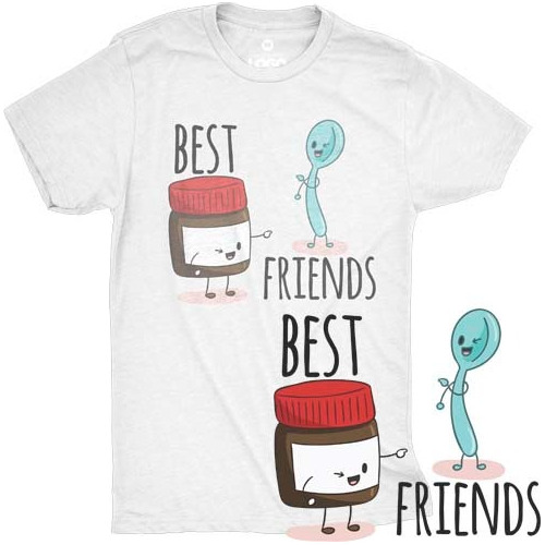 Estampas Par Combinado Best Friends Sublimação Camisetas