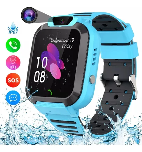 Reloj inteligente impermeable para niños, rastreador GPS, para niños y  niñas de 3 a 12 años con cámara SOS, alarma, cámara de llamada, alarma de  1.44