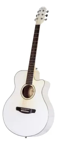Guitarra acústica Parquer Custom GAC109MC para diestros blanca laca