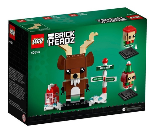 Lego Brick Headz Navidad De Reno, Elfo Y Elfito 40353 281 Pz