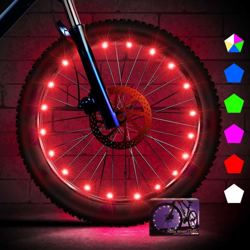 2 Luces Inteligentes Para Rueda De Bicicleta, Color Rojo