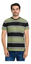 Comprar Remera Rayada Bordada Cuello Redondo Hombre Mistral 10077-9