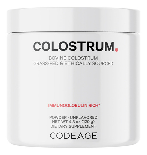 Suplemento Codeage De Calostro Bovino En Polvo, 115 G, 4 Mes
