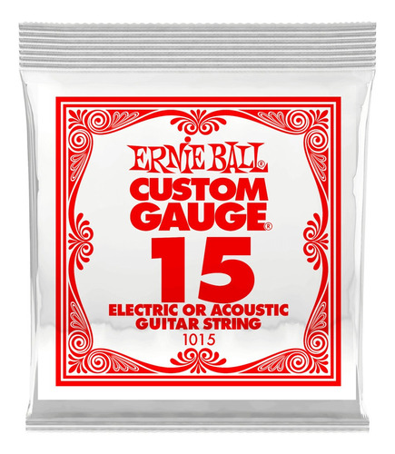 Ernie Ball Cuerda Suelta Guitarra Eléctrica/acúst Steel 015