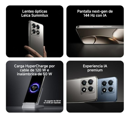 Xiaomi 14t Pro 5g 12gb Ram 512gb Dual Sim Nfc Ip68 Global Cámara Leica Batería 5000mah Mediatek Dimensity 9300+ Octa-core Azul Acero
