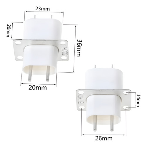 Kit Com 3 Unidades Conector Magnetron Filamento Tomada 3pçs