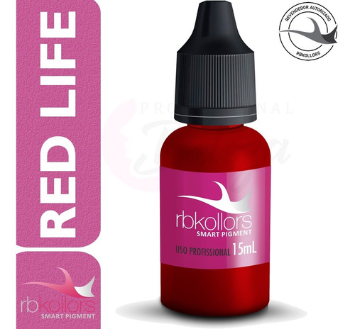 Pigmento Rb Kollors Red Life 15ml Micropigmentação