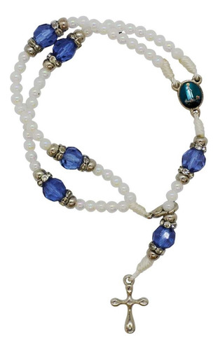 Pulseira Terço Nossa Senhora De Fátima Pérola 4 Mm