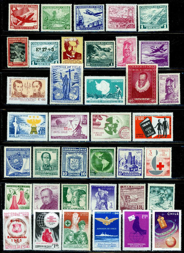 100 Sellos Postales De Chile, De Colección, Nuevos, Mint.