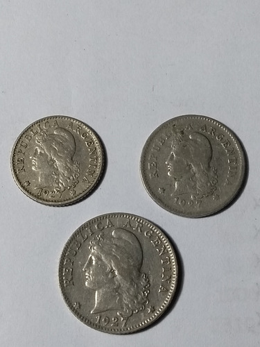 Monedas Argentinas 5-10y 20 Centavos 1927