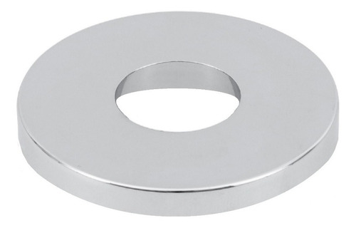 Canopla Redonda Em Abs 50mm X 6mm C/ Furo 22mm 1/2 Polegada Cor Prateado