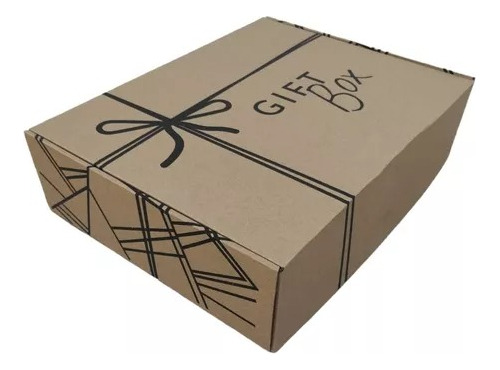 Caja Autoarmable Gift Box Kraft C/diseño 30x20x10cms 25 U