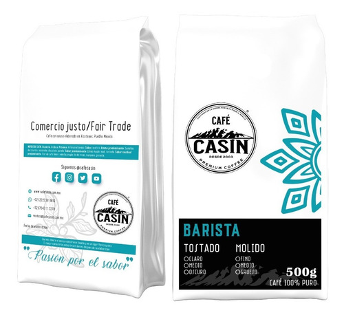 Imagen 1 de 3 de Café Tostado Y Molido By Casin - Presentación Barista 500 Gr
