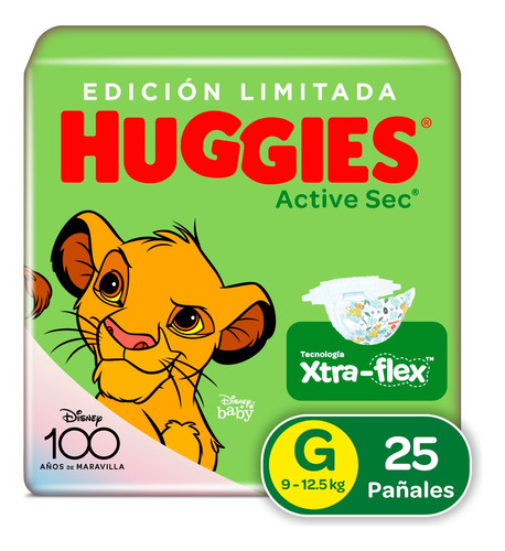 Pañales Huggies Activ Sec 3g 25 - Unidad  Tamaño Grande (G)