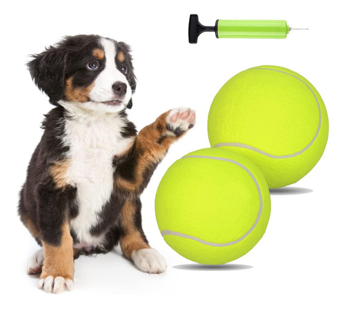 Puleebo Paquete De 2 Pelotas De Tenis Para Perros 9.5 Y 8 Pe