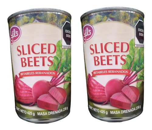 Betabel Natural Rebanado Sliced Beets Importado 2 Pack