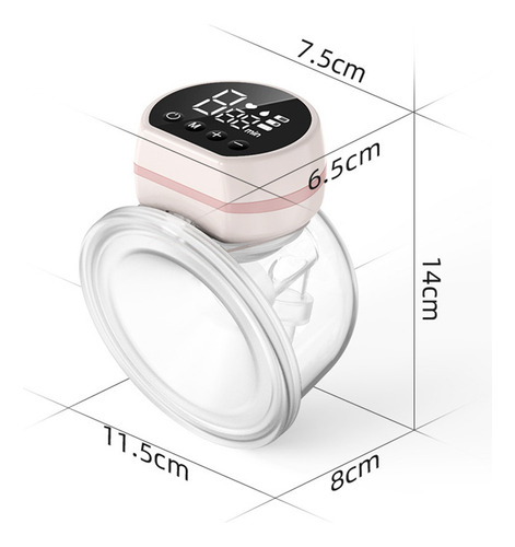 Extractor De Leche Eléctrico Portátil Invisible Electric Manos Libres 3 Modos 9 Niveles Rosa Hewo