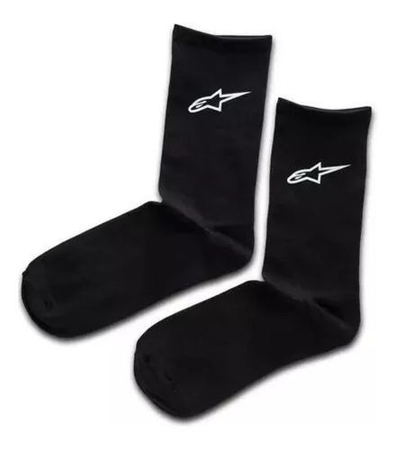 Medias Largas Alpinestars Casual Moto Negra Logo Blanco Rpm